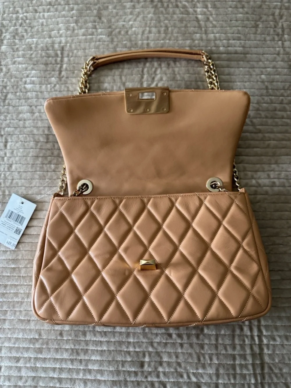 kate spade Carey Medium Flap Shoulder Bag with Gold Hardware in Tiramisu NWT
